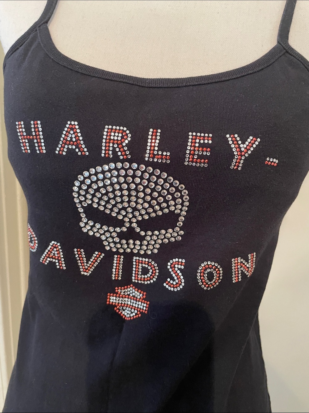 “Harley-Davidson” Black Rhinestone Logo Cami! - Picture 5 of 8
